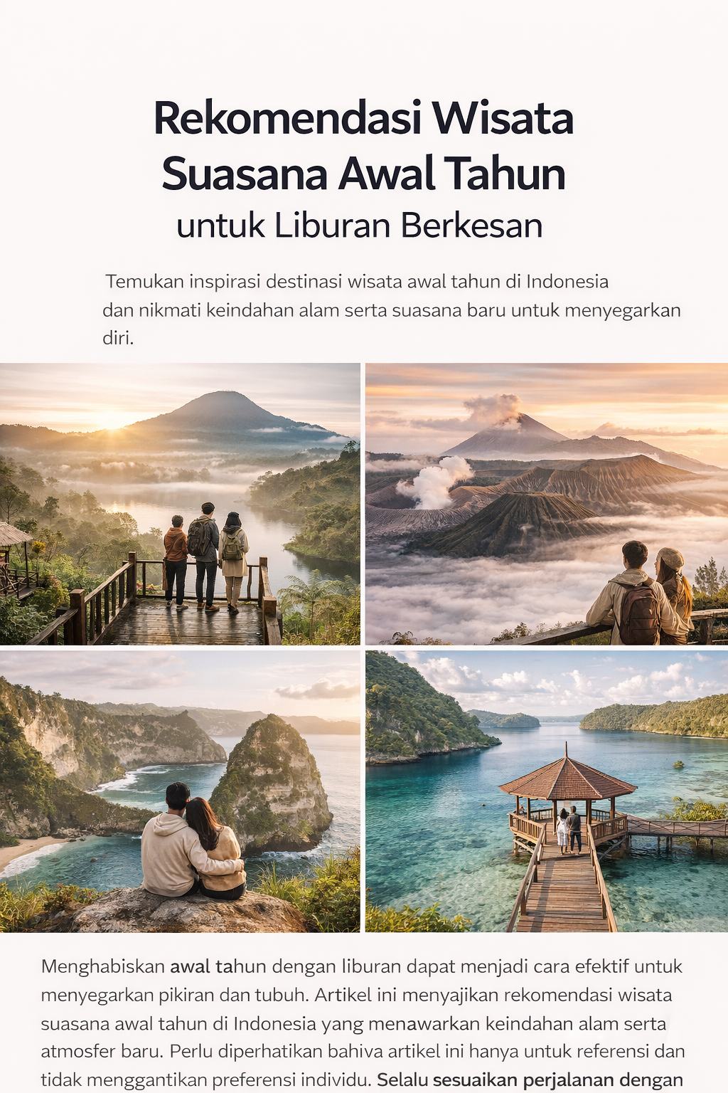 Rekomendasi Wisata Suasana Awal Tahun di Indonesia